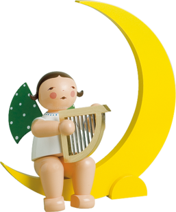 771/14b, Angel with Harp, in Moon, Large