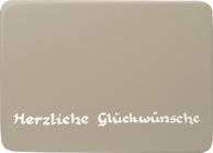 Sockel1/HG/sg, Inscribed Base Plate, Silver Grey, „Herzliche Glückwünsche“ (“Many Thanks”)