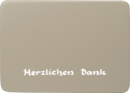 Sockel1/HD/sg, Inscribed Base Plate, Silver Grey, „Herzlichen Dank“ (“Congratulations”)