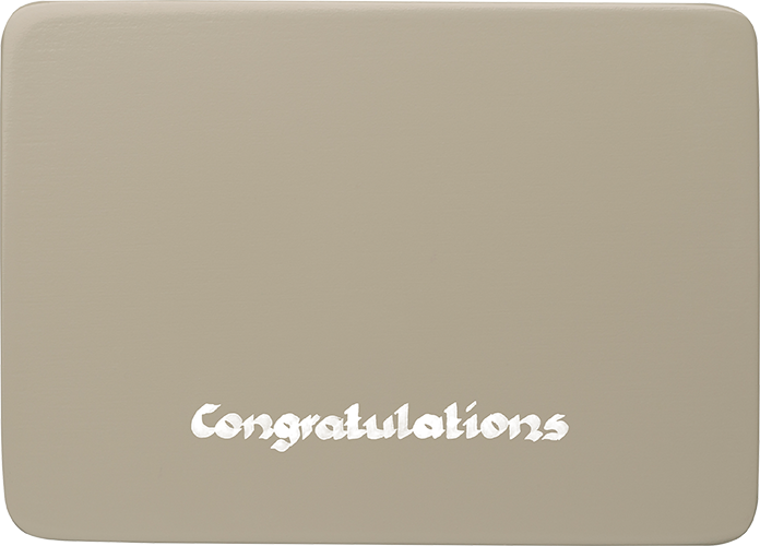 Inscribed Base Plate, Silver Grey, “Congratulations”