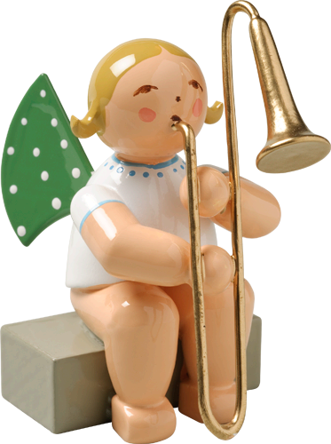 Angel with Trombone, Sitting