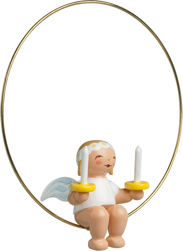 Christmas Tree Angel in Ring, with Two Candles