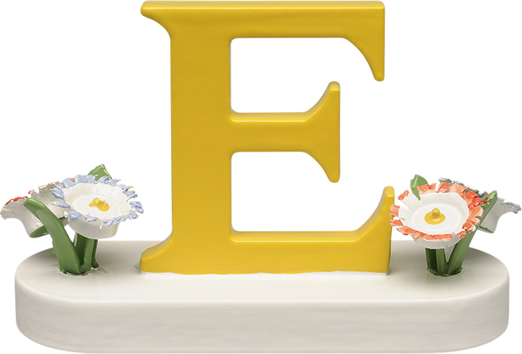 Letter E, with Flowers
