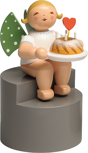 Angel with Cake, on Pedestal