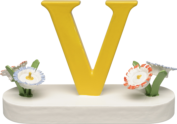 Letter V, with Flowers