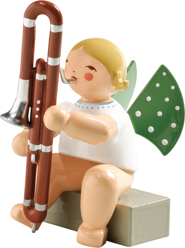 Angel with Contrabassoon, Sitting