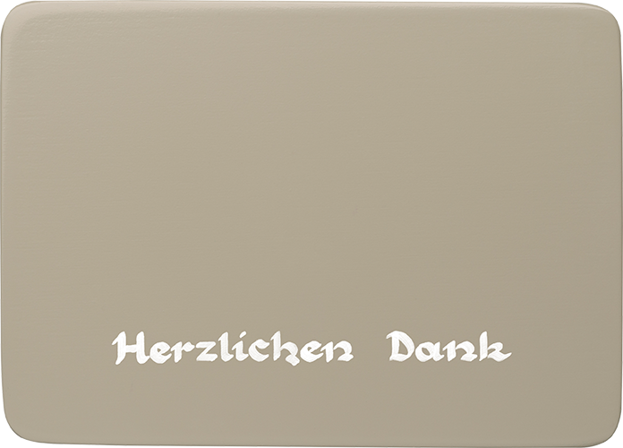 Inscribed Base Plate, Silver Grey, „Herzlichen Dank“ (“Congratulations”)