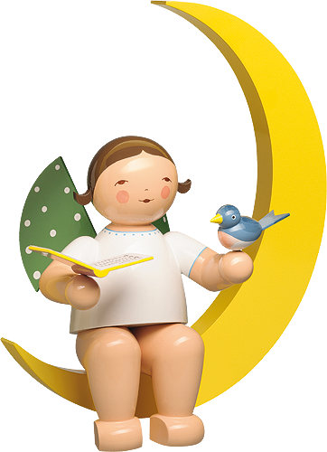 Angel with Songbook and Bird, in Moon, Large