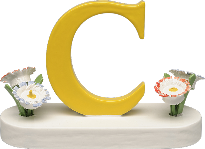 Letter C, with Flowers