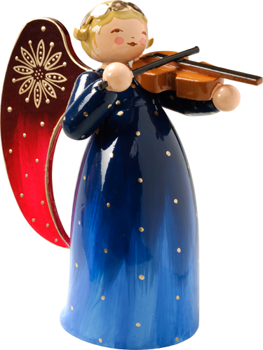 Richly Painted Angel, with Violin