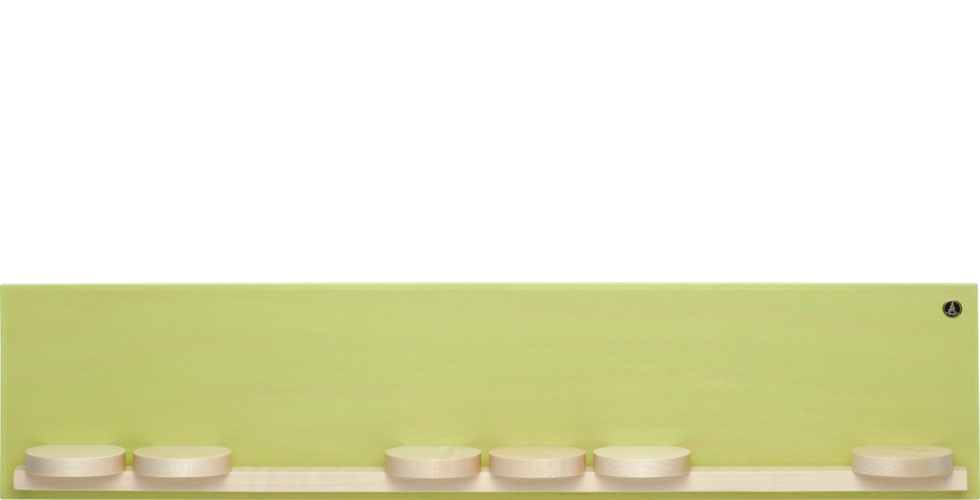 Display Shelf with Seven Sliding Disks, Small, Green