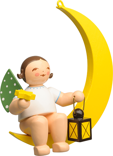 Angel with Star and Lantern, in Moon