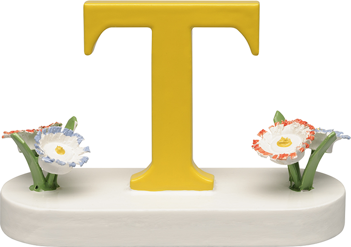Letter T, with Flowers