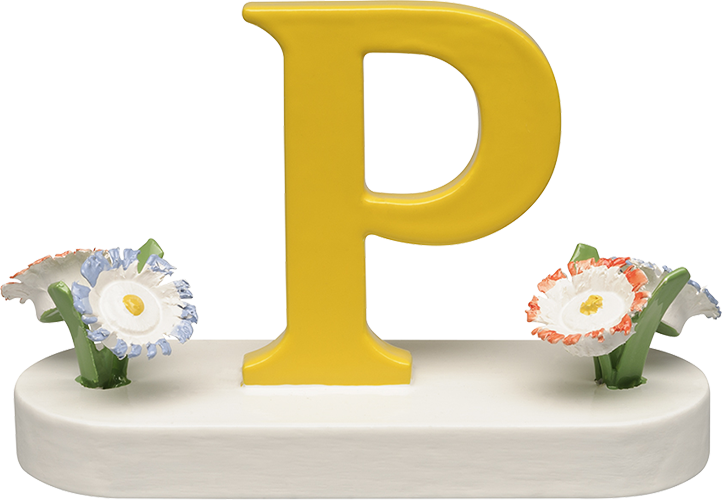 Letter P, with Flowers